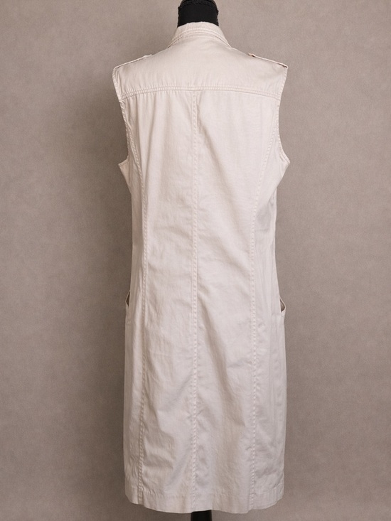 Jones New York Khaki Shirt Dress Sleeveless Button Front Size 14 - Picture 4 of 8